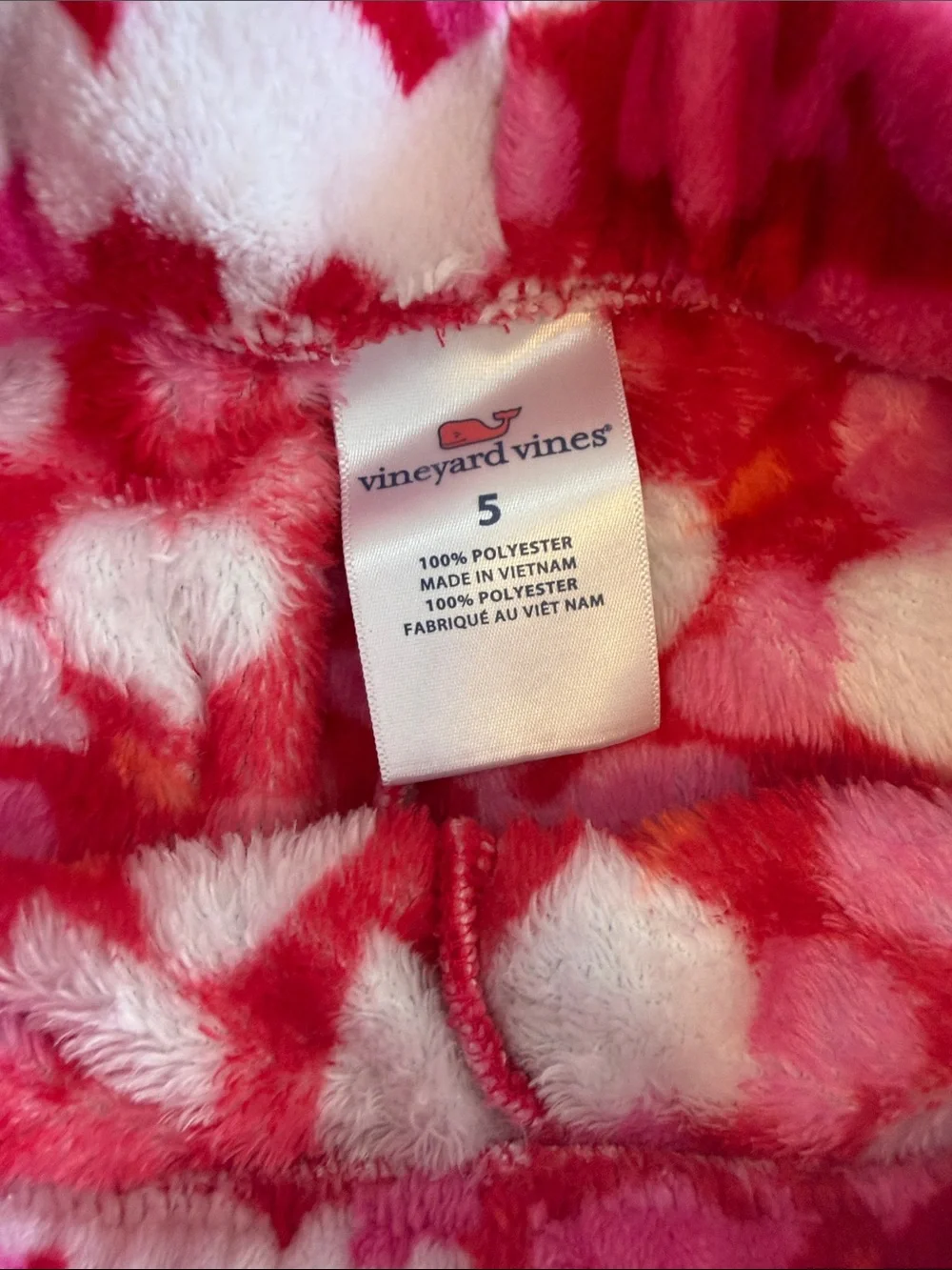 Vineyard vines high pile Fleece Heart Pajama Pants size 5